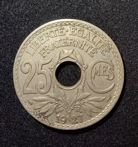 1927 french centimes coin - coin,