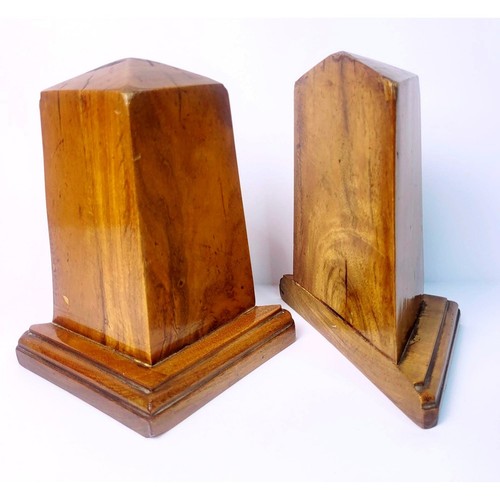Vintage wood bookends - wood,