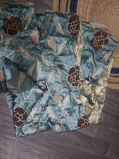 2 X Large Pieces Bundle Brocade Gold Teal Upholstery Material Fabric 4m X 1.4m