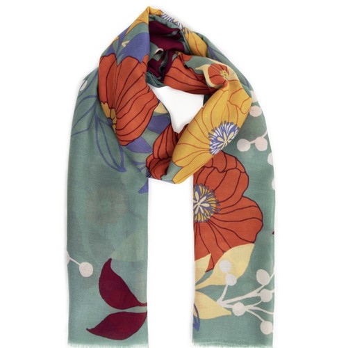 Powder autumn floral scarf - powder,