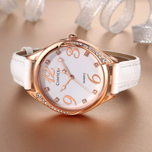 Ladies watch white large dial - ladies,