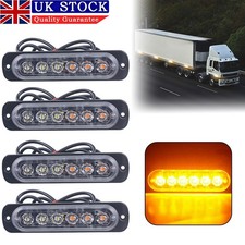 4pcs 12V 24V 6 LED Amber