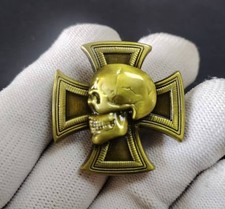 WWII German Cross Skull Badge
