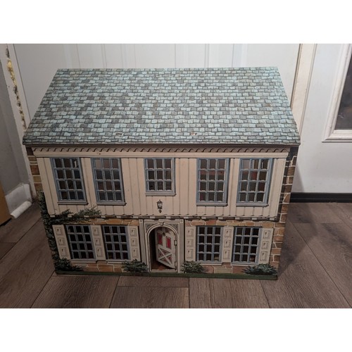 Tin litho colonial dollhouse - tin,