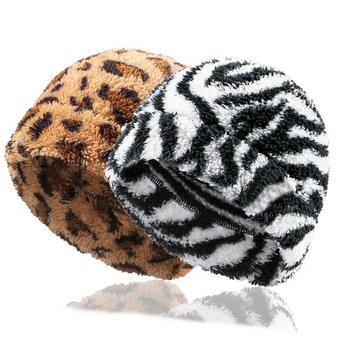 Leopard print beanie - print, skull