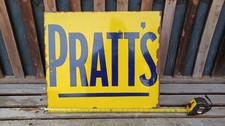 PRATTS Enamel Sign 1920-30s Double Sided Flange 21" x 18"