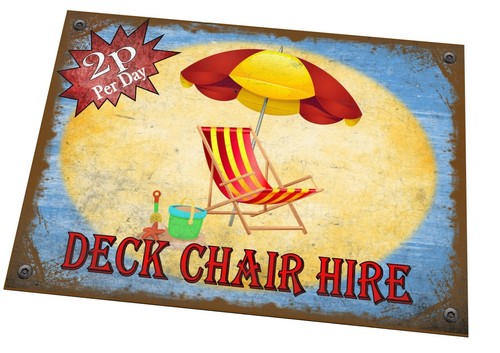 Seaside deck chair sign - seaside,