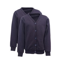 NAVY GIRLS SCHOOL UNIFORM CARDIGAN SWEATSHIRT VARIOUS SIZE AGES 4-10.PACK OF 2