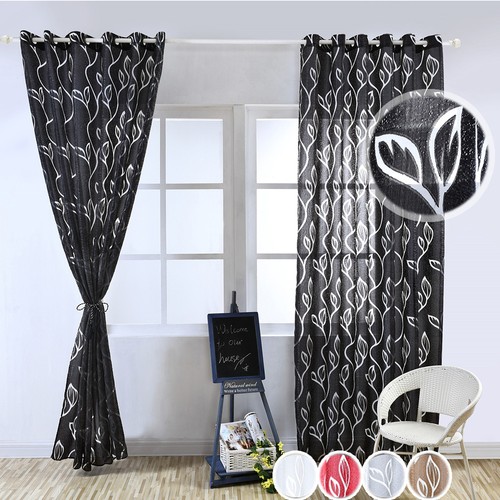 Leaves voile sheer bedroom - leaves,