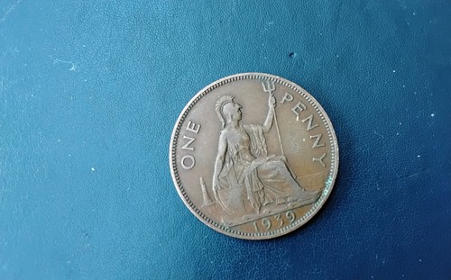 British one penny coin - a, 1939