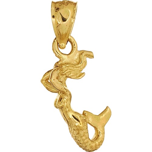 14k gold mermaid - pendant, charm
