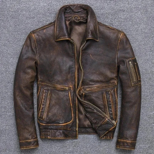Men vintage distressed brown - men's,