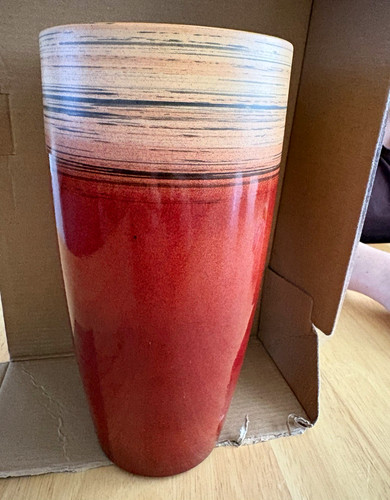 Glazed ceramic cylinder - glazed, vase