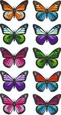 x10 Butterfly Coloured Sticker