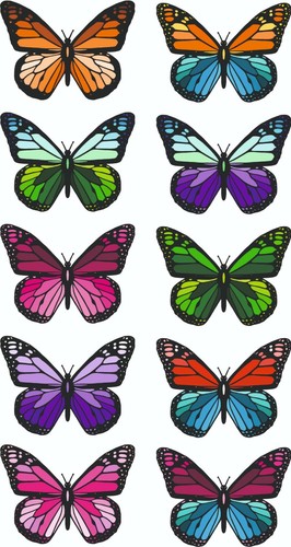 X10 butterfly coloured sticker - x10,