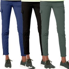 Womens Trousers Ladies Zip Leg