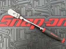 Snap on tools 3/8” locking flexy head ratchet long handle red soft grip FHLX80B
