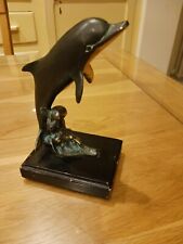 Vintage 1970s French Bronze Dolphin Sculpture