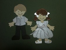 Two Dolls - Bridesmaid and Page Boy Wedding Wedding Party Doll Die Cuts