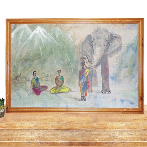 Elephant painting canvas large - elephant,