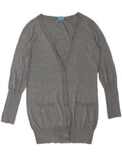 OASIS Womens Cardigan Sweater UK 12 Medium Grey Cotton AA10