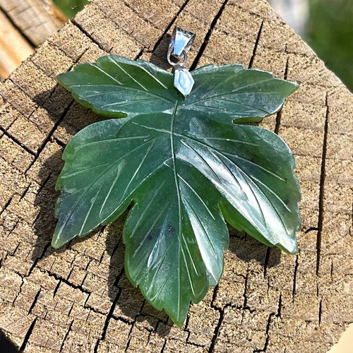 Nephrite jade carved maple - jade,