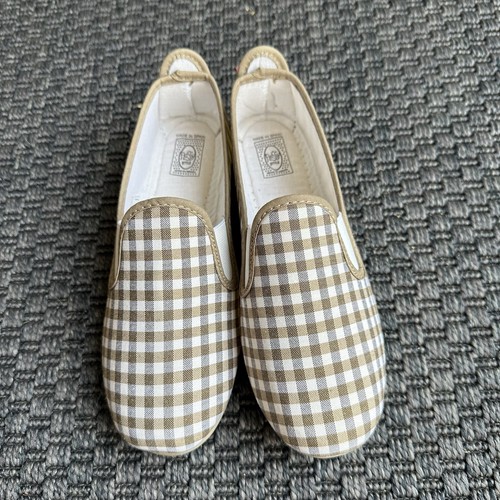 Flossy beige white gingham - flossy,
