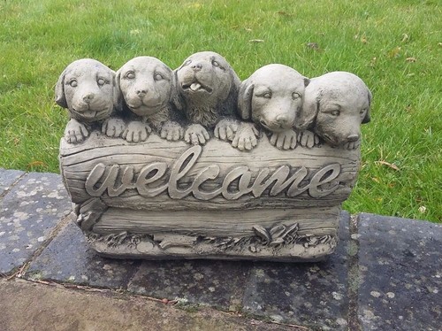 Stone garden cute welcome - garden,