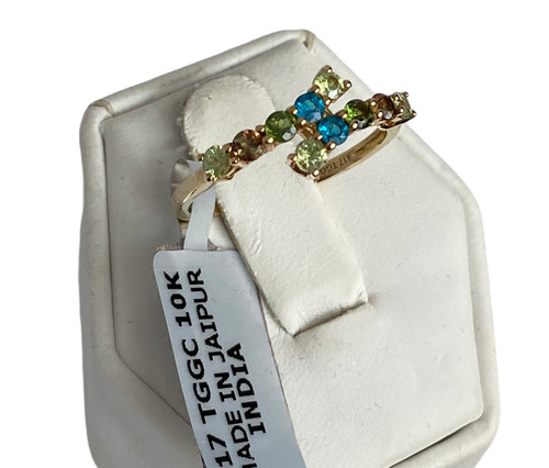Yellow gold 9ct multi gem - gold,