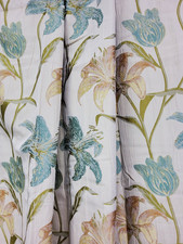 Dunelm Lined Curtains Large Floral Print 90 in Wide 54 in Drop Pencil Pleat
