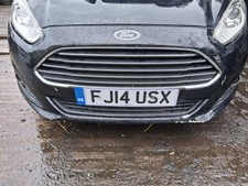 2014 FORD FIESTA MK7 FRONT COMPLETE BUMPER WITH GRILL PANTHER BLACK METALLIC DC