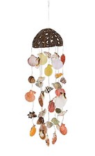 58CM MOBILE WINDCHIME COCONUT DESIGN SHELL SEASIDE NAUTICAL HOME GARDEN HANGING