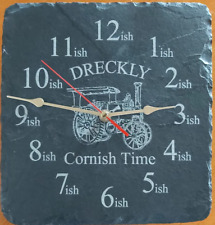 Dreckly Slate Clock - Etched