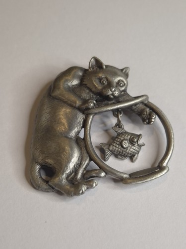 Vintage pewter jonette cat - vintage,