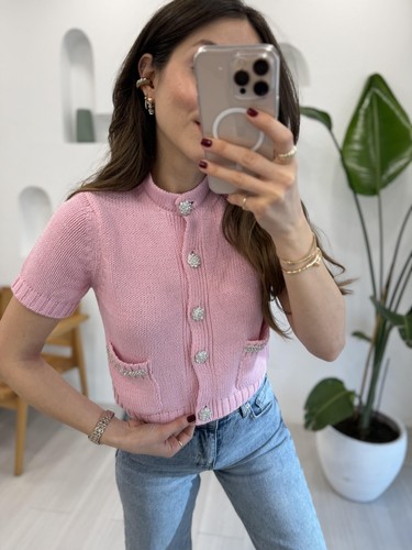 Bnwt zara pink - cardigan, with