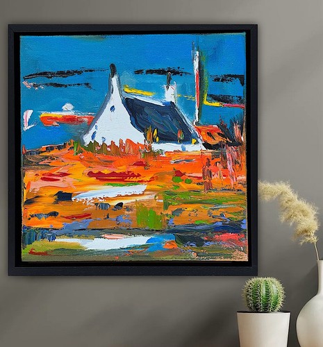 Framed black abstract - black,