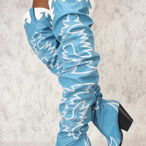 Bottes hautes cuisses cowboy