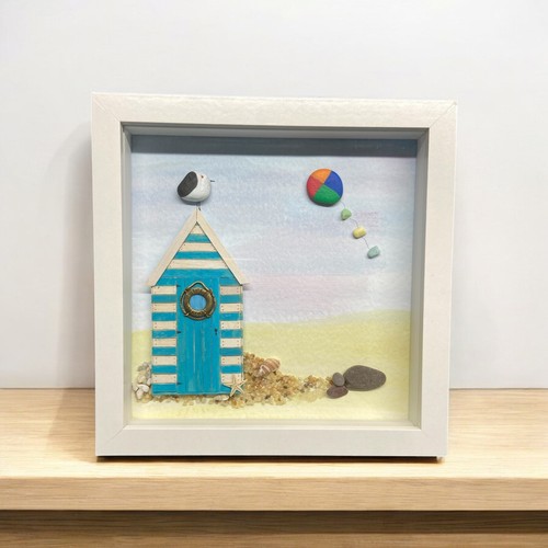 Sea glass beach hut - glass, hut/beach/