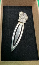 Cute 925 Silver Dog Book Mark Page Marker with Purple Stone Eyes