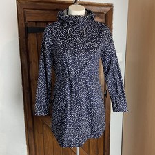 Rohan Womens Blue Polka Dot Vapour Trail Long Lightweight Rain Jacket Size Small