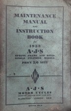 A.J.S MODEL'S 16M 16MS 16MC 16MCS / 18 18S 18C 18CS - 1953 MAINTENANCE MANUAL