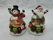 Santa and Snowman Snow Globes