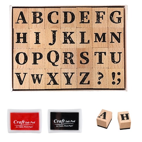 28pcs wooden alphabet stamp - 28pcs,