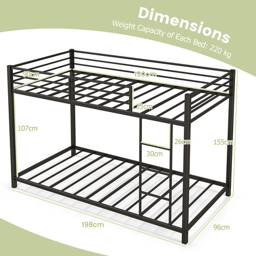 Metal bunk bed low profile - metal,