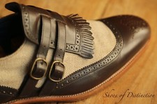 Barker Brown Leather Canvas