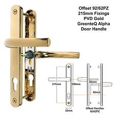 Alpha UPVC Door Handle Set 92/62mm Lever Offset Pair 215mm Fix 250mm Backplate