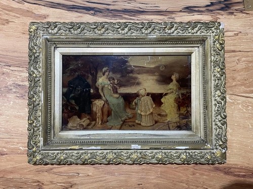 Crystoleum painting gilt - painting,