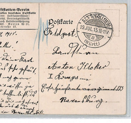 Zeppelin art ww1 postcard - art,