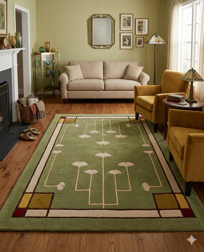 Hand tufted wool rug art - hand, deco