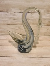 Vintage Hand-Blown Swan Glass